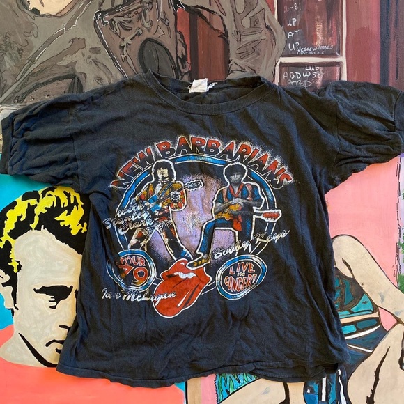Vintage RARE 70s The New Barbarians in Concert 1979 Authentic Tour Shirt - Picture 1 of 4